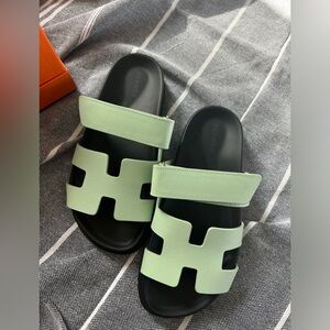 Hermes Authentic brand new Chypre Epsom Women’s Sandals 36/37 Vert Jade